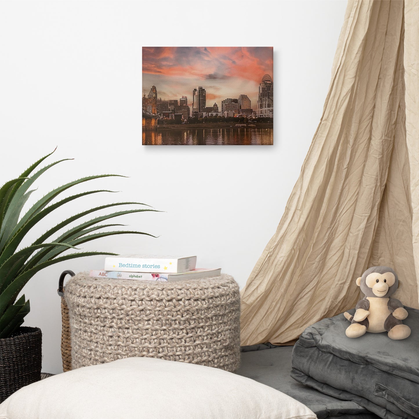 Cincinnati Skyline Sunset - Canvas Print
