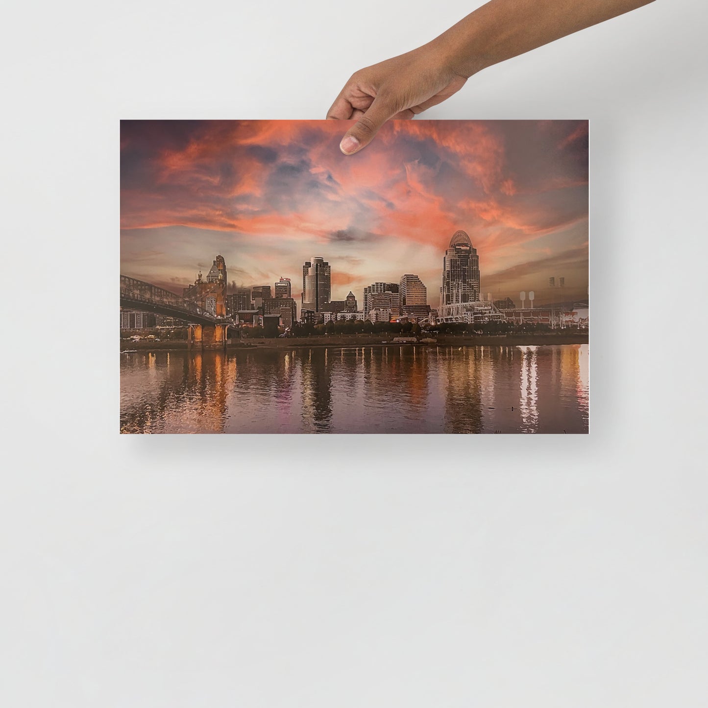 Cincinnati Skyline Sunset - Matte Print