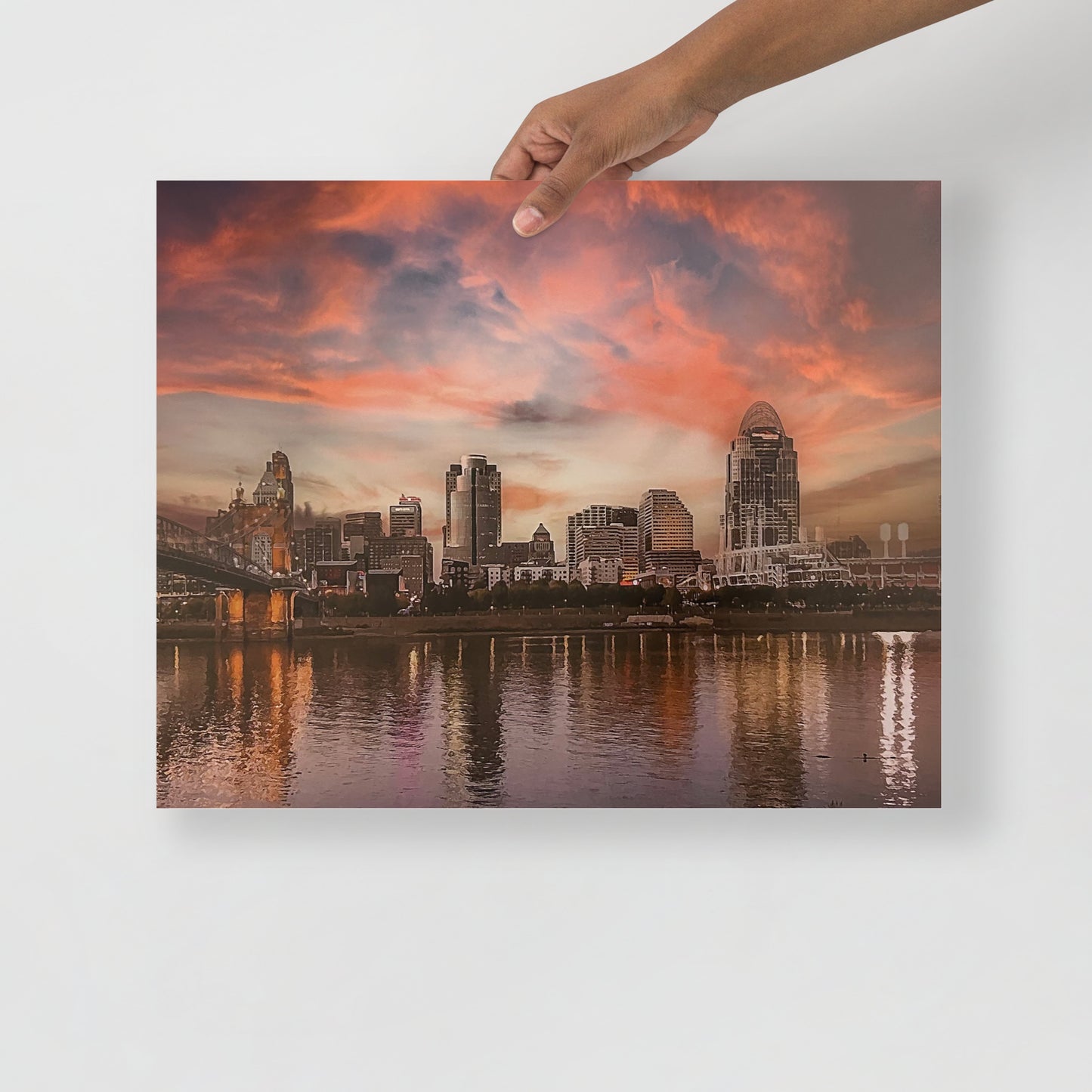 Cincinnati Skyline Sunset - Matte Print