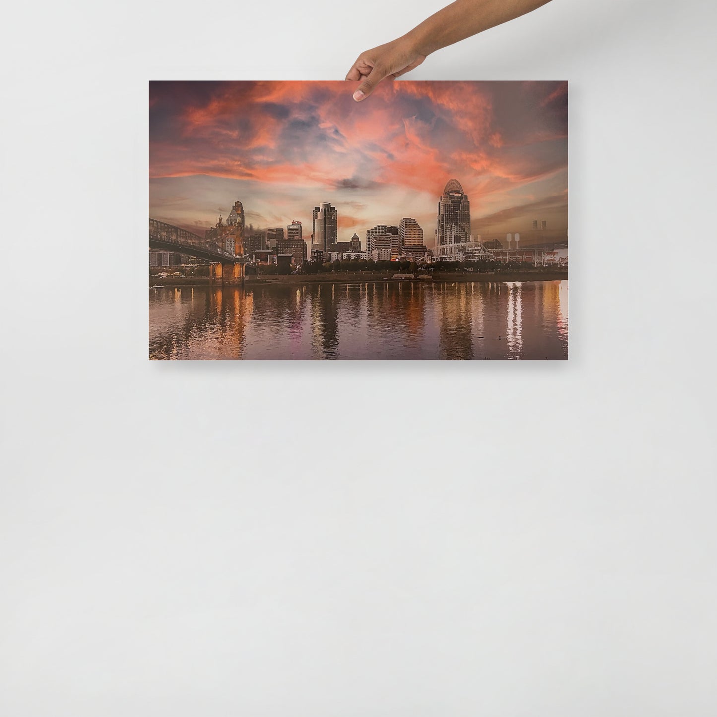 Cincinnati Skyline Sunset - Matte Print