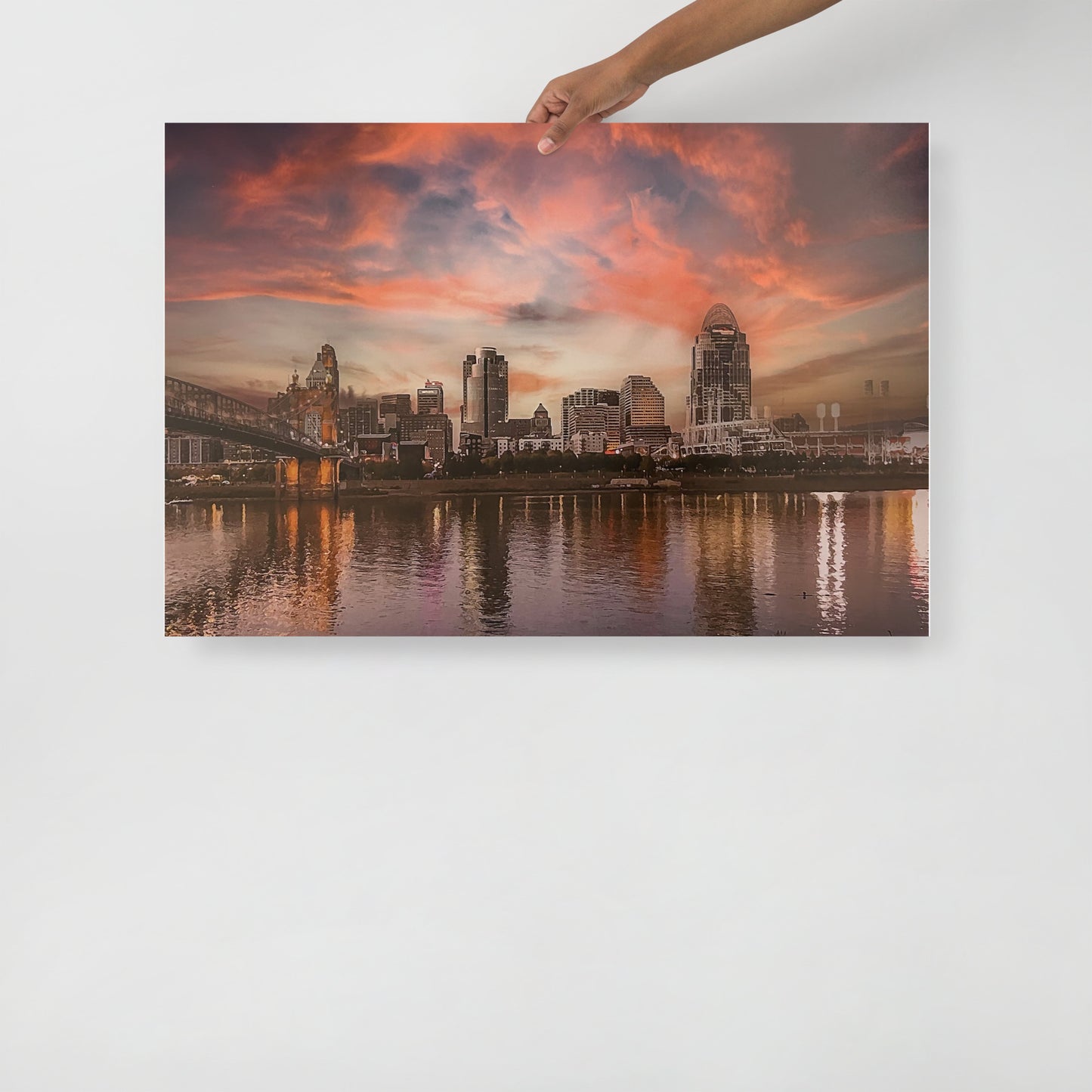 Cincinnati Skyline Sunset - Matte Print