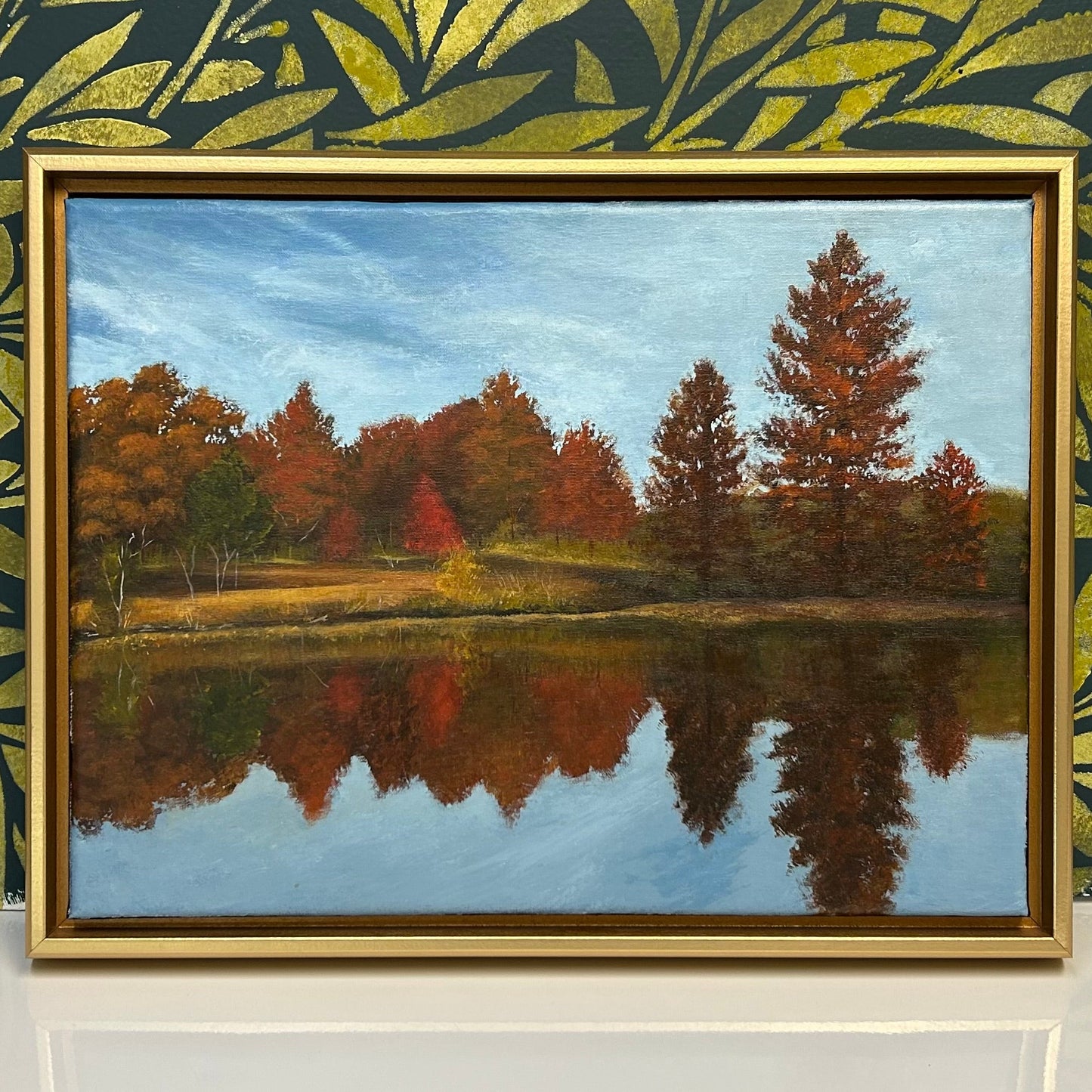 Autumn Reflections – Winton Woods – Original Acrylic Painting on Linen Canvas