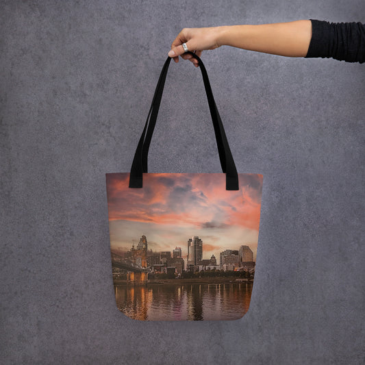 Cincinnati Skyline Sunset - Tote bag