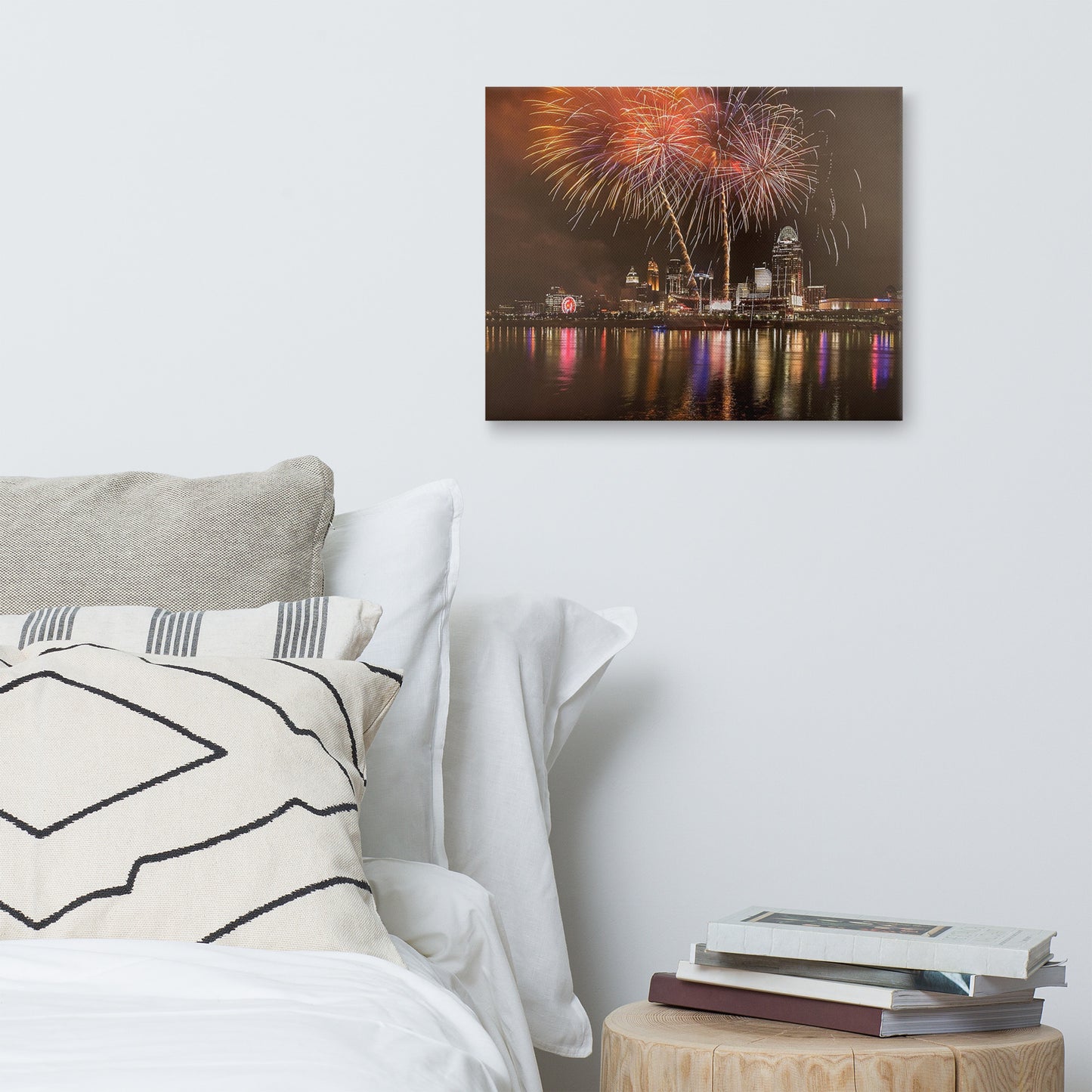 Fireworks Above Great American Ball Park - Canvas Print