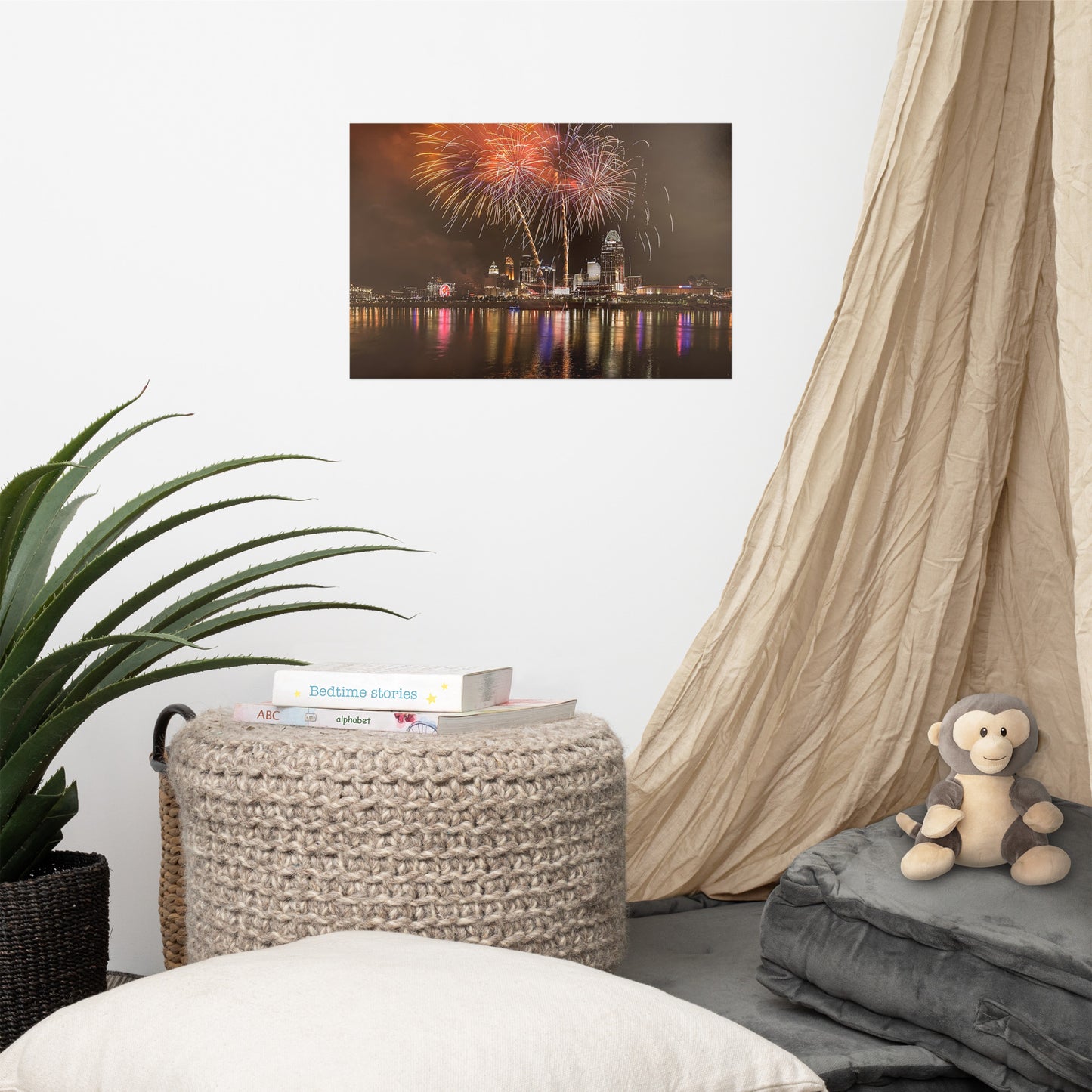 Fireworks Above Great American Ballpark - Matte Print