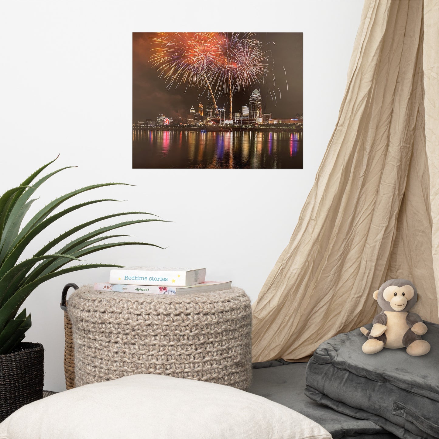 Fireworks Above Great American Ballpark - Matte Print