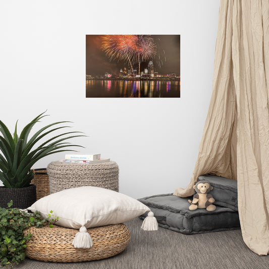 Fireworks Above Great American Ballpark - Matte Print