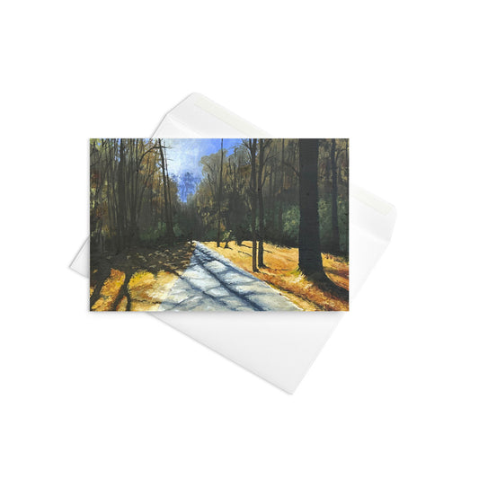 Long Shadows on a Fall Evening - Greeting card