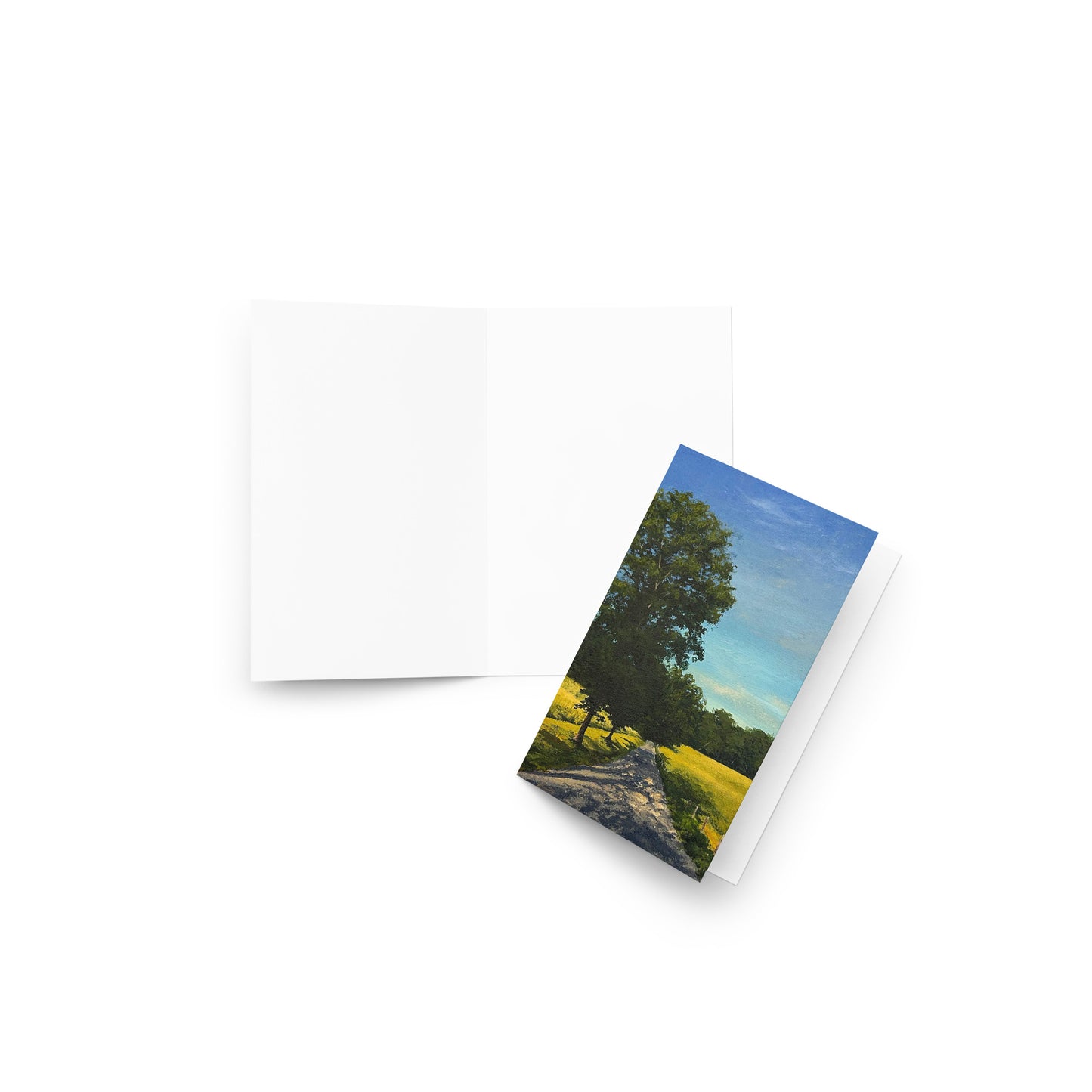 The Road Through Golden Fields - Greeting card