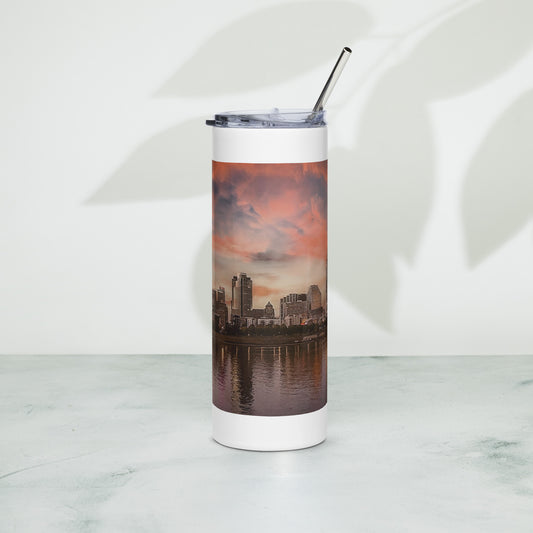 Cincinnati Skyline Sunset - Stainless steel tumbler