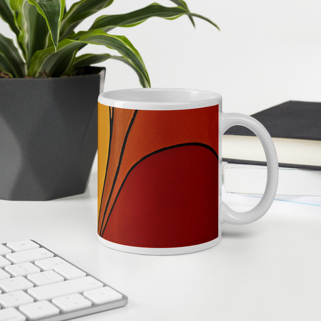 Sun-Flower - White glossy mug